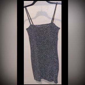 H&M Divided Sparkly Sleeveless Mini Dress w/Front Slit - S/P
